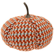 10" Dia Eerie Orange Plaid Pumpkin Fall