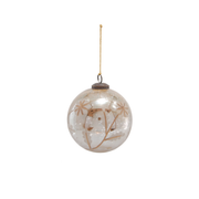 3" Antique Silver Etched Mercury Glass Ball Ornament