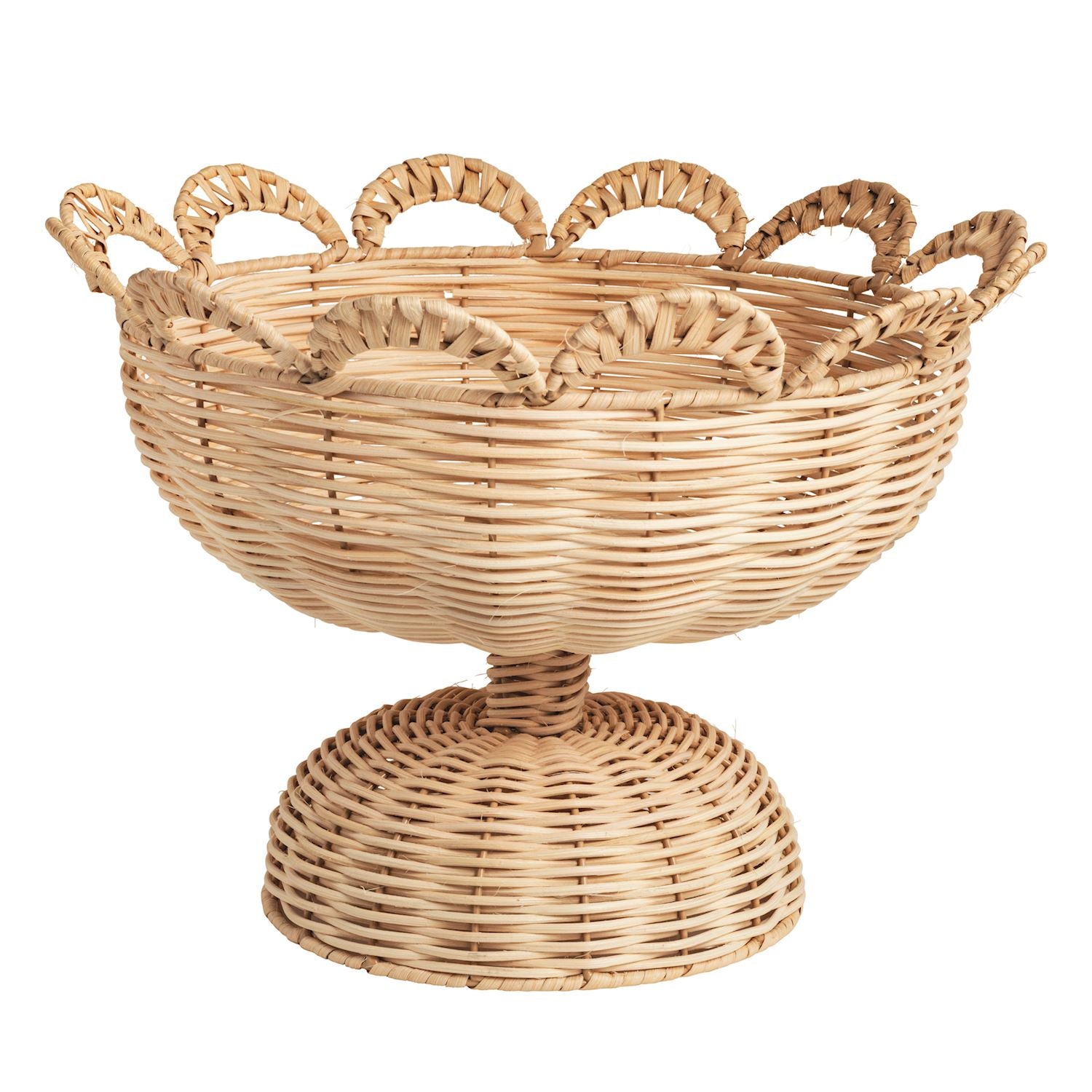 Scallop Woven Pedestal Basket