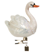 4.5" White Swan Clip-On Ornament