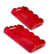 Red Scalloped Trays