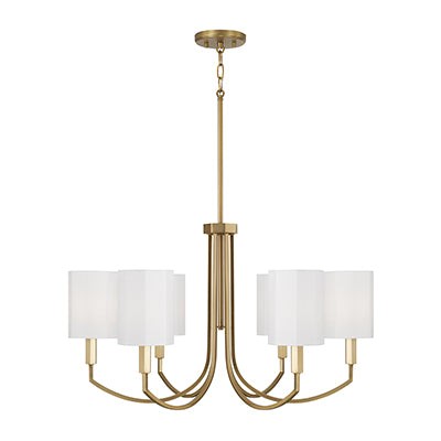 Adrian Aged Brass 6 Light Chandelier