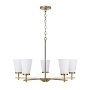Drake Aged Brass 5 Light Chandelier