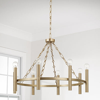 Matte Brass Winton 8 Light Chandelier