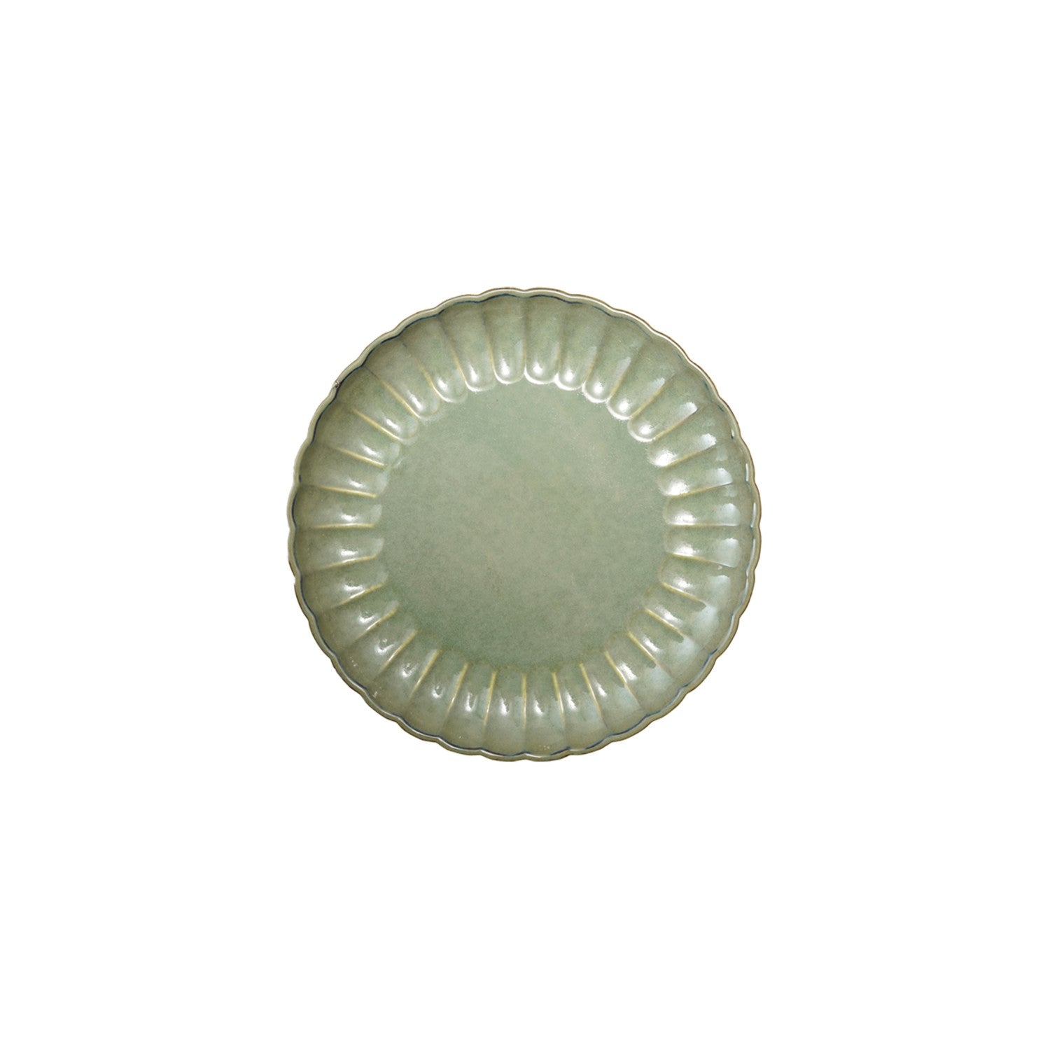 Sage Green Fluted Desert Plate