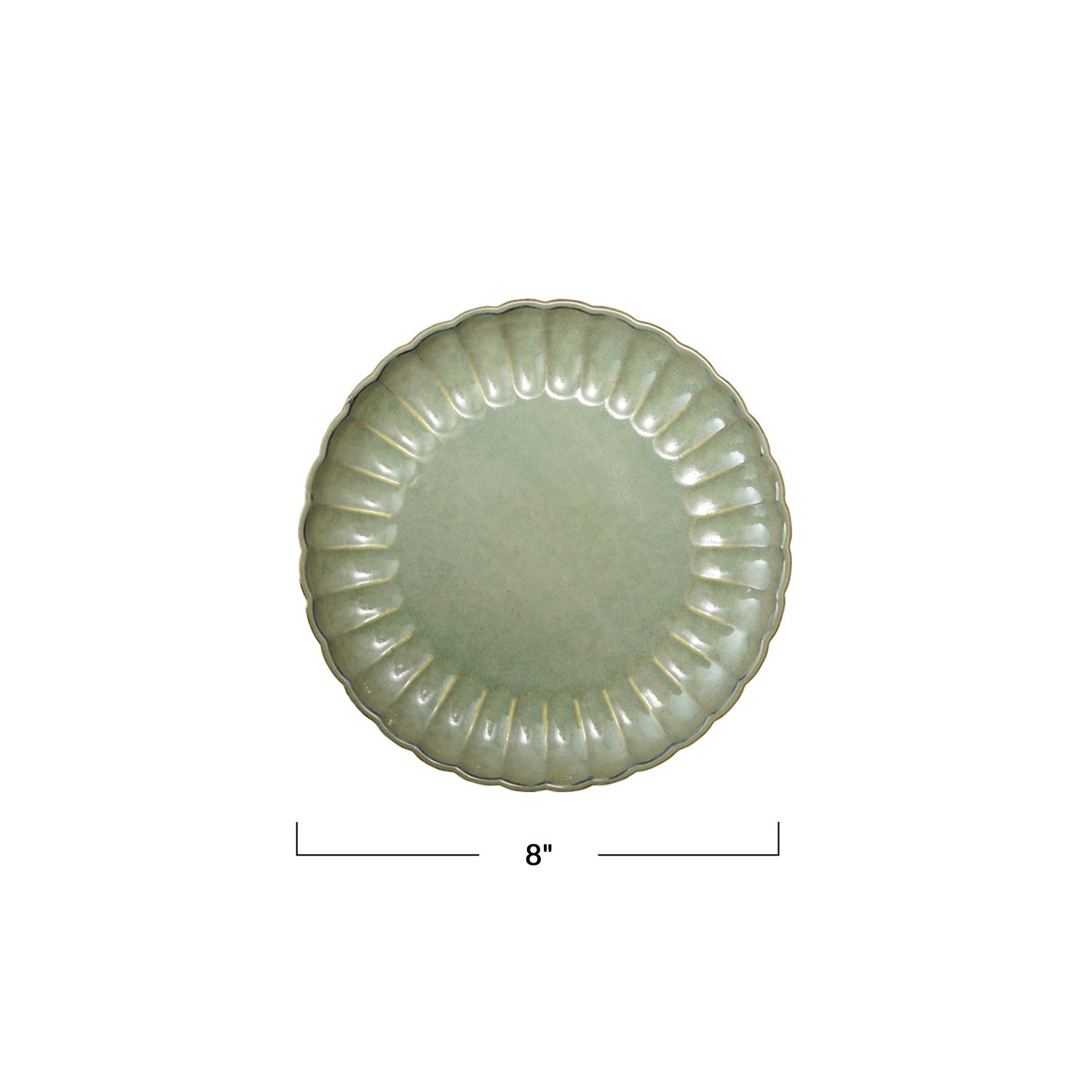 Sage Green Fluted Desert Plate