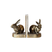 Cast Aluminum Gold Rabbit Bookends (Set of 2)