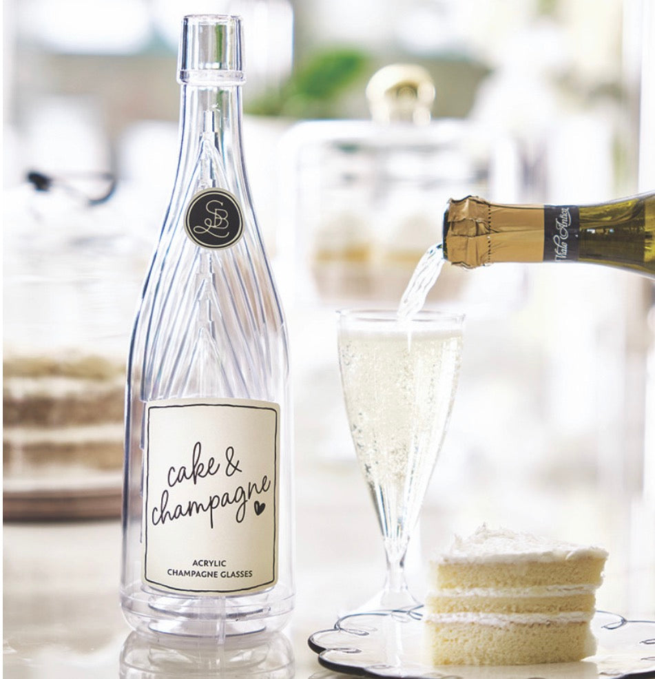 Acrylic Champagne Glasses - Cake and Champagne