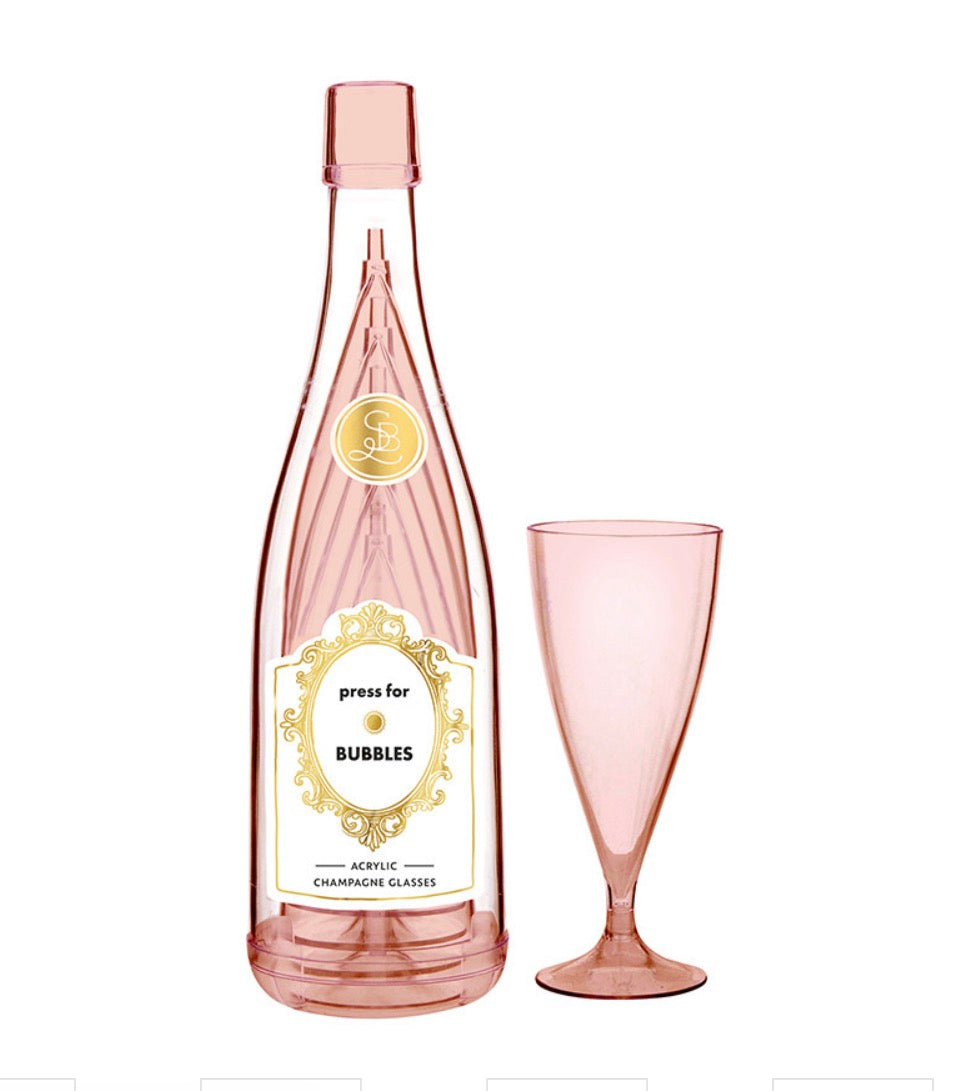 Acrylic Champagne Glasses  - Press For Bubbles