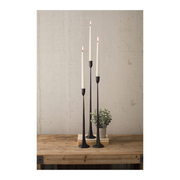 Cast Iron Candlestick Trio