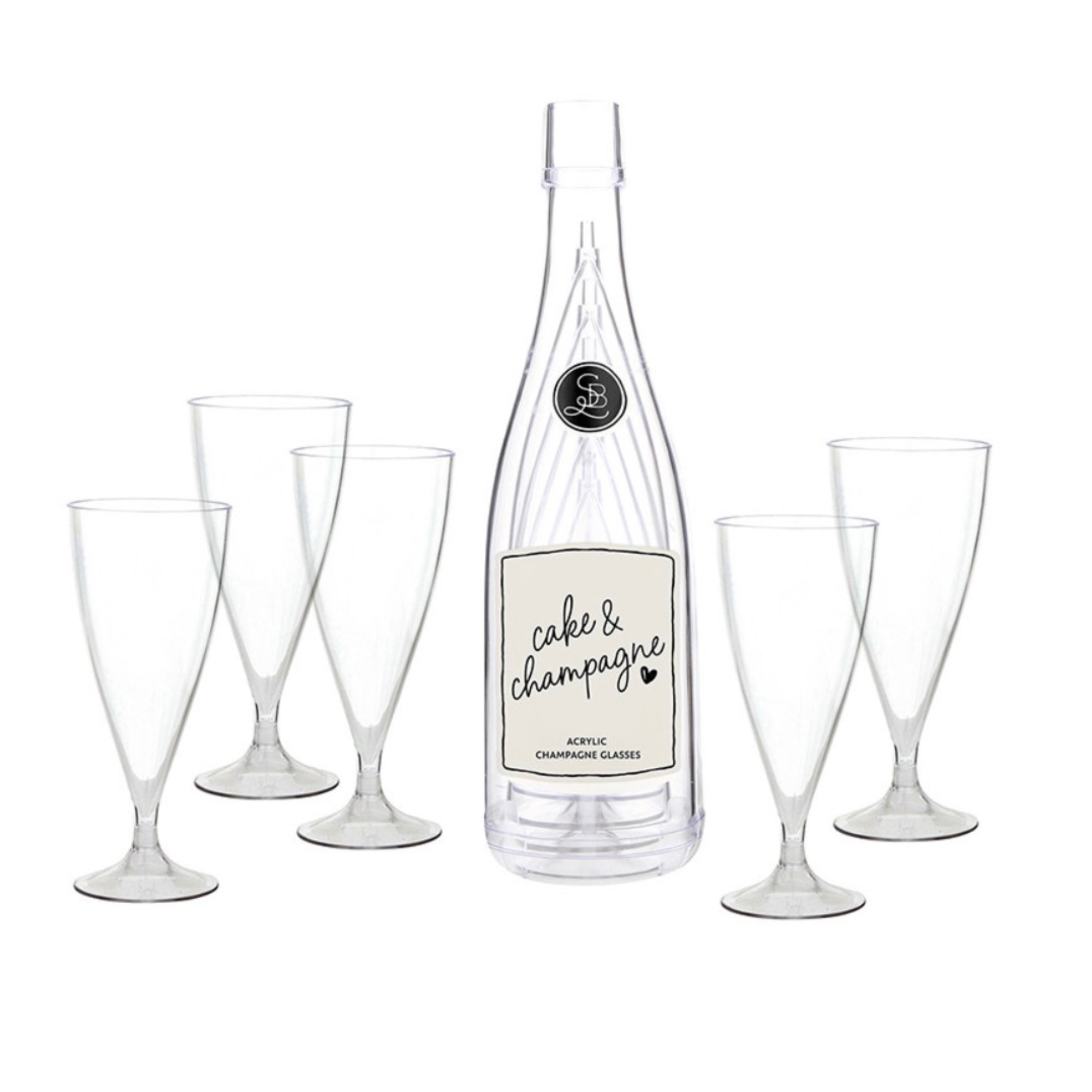 Acrylic Champagne Glasses - Cake and Champagne