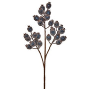 24" Icey Blue Pomegranate Berry Spray
