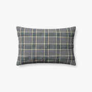 Dusty Blue Plaid Down Pillow