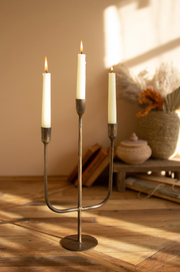 Three-Tiered Antique Brass Taper Candelabra