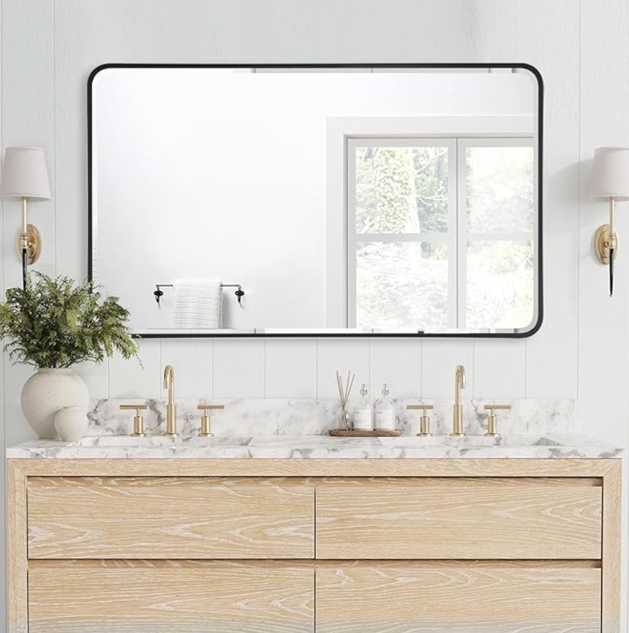 Beveled Black Frame Mirror