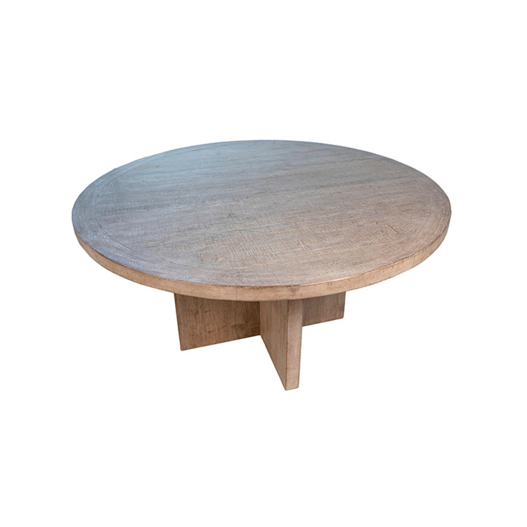 Haley White Wash Round Dining Table
