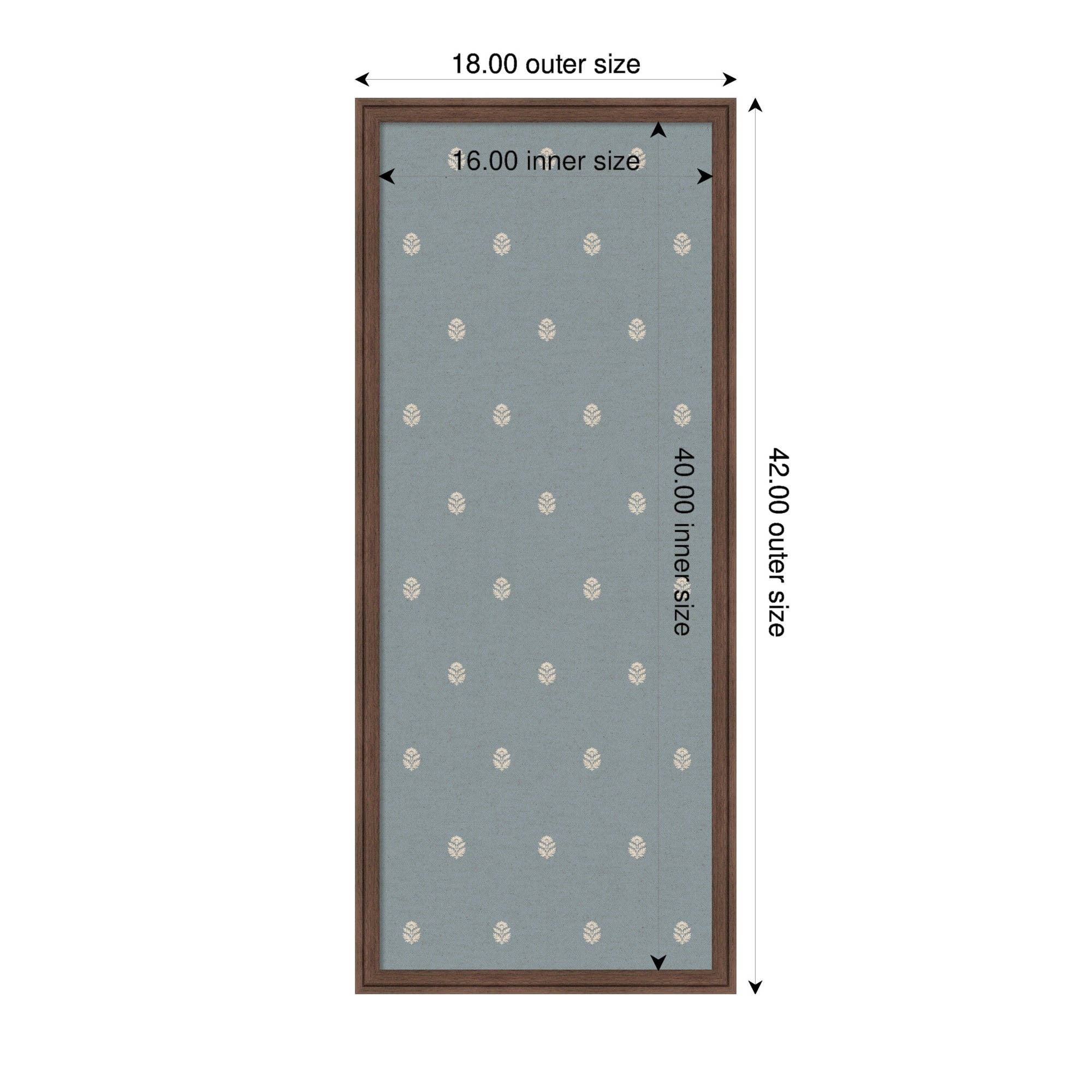 18"x42" Pinboard Blue Botanical Block Print