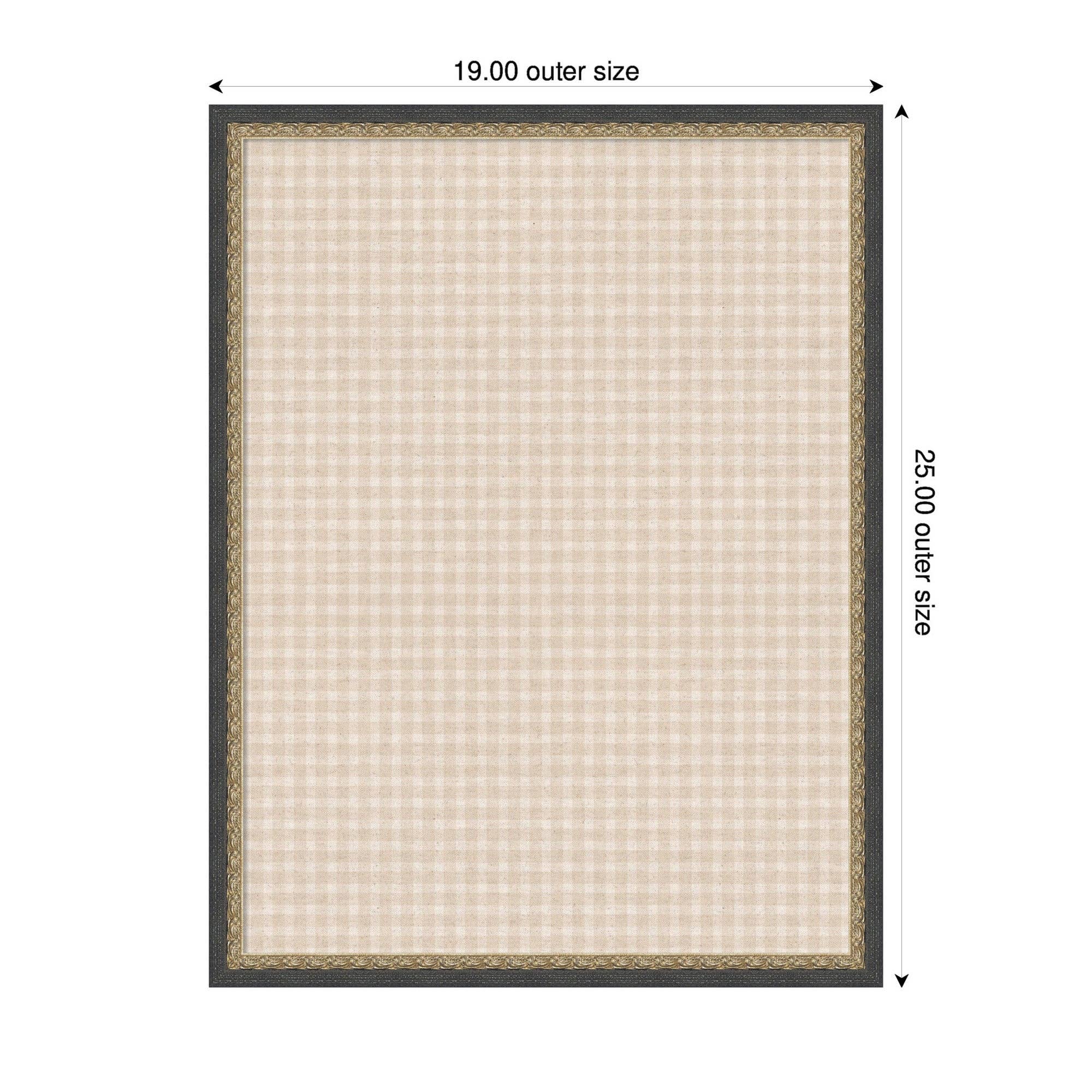 Matinee Black Bronze 19"x25" Framed Fabric Pinboard