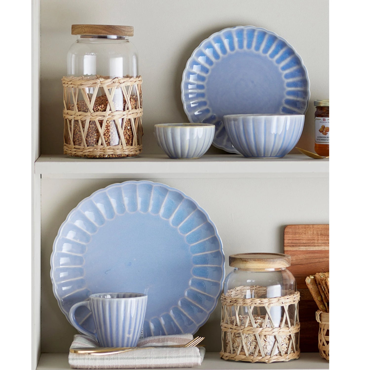 Cornflower Fluted Mug w/ Saucer