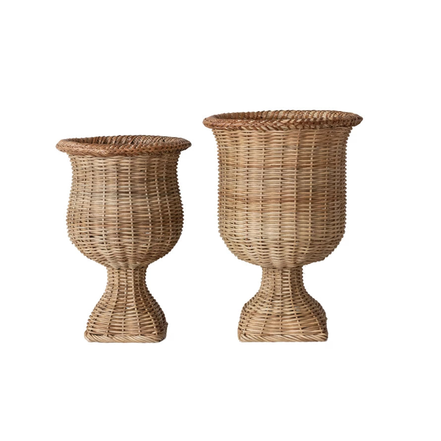 Woven Rattan Urn