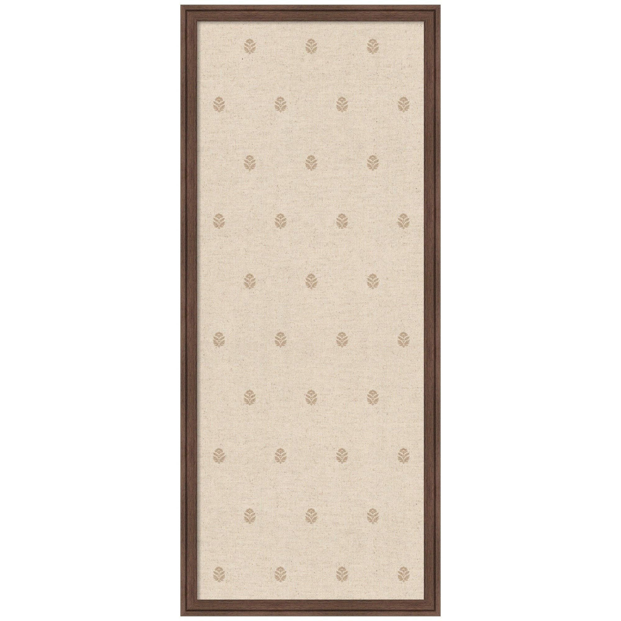 18"x42" Pinboard Beige Botanical Block Print