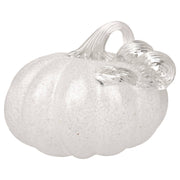 Frosted White Glass Pumpkin Small Fall Autumn