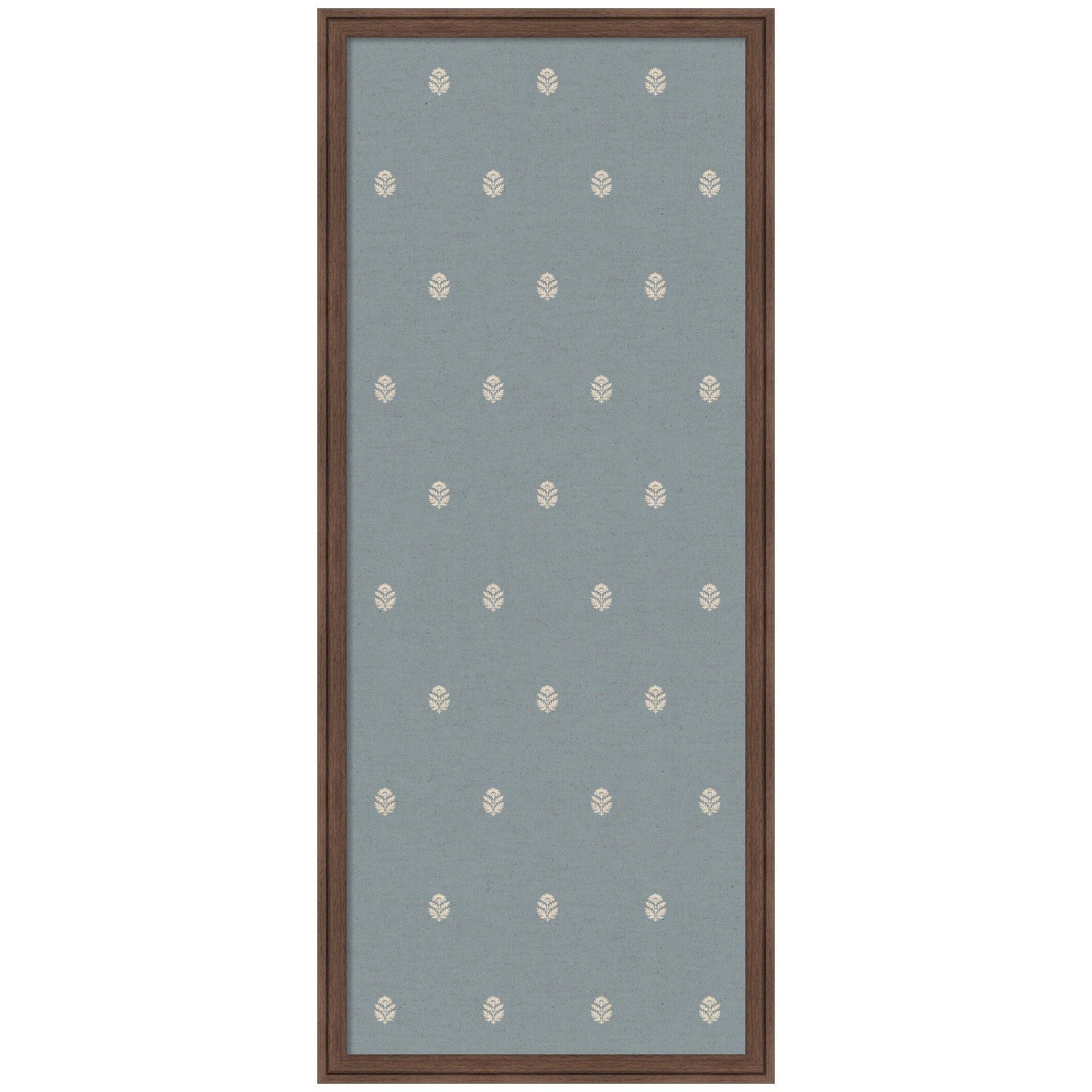 18"x42" Pinboard Blue Botanical Block Print