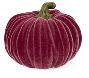 6.5" Dia Velvet Pumpkin Burgundy Fall