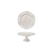 Stoneware Scalloped Lace Pedestal