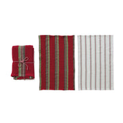 Striped Tea Towels w/ Mango Wood Serving Board