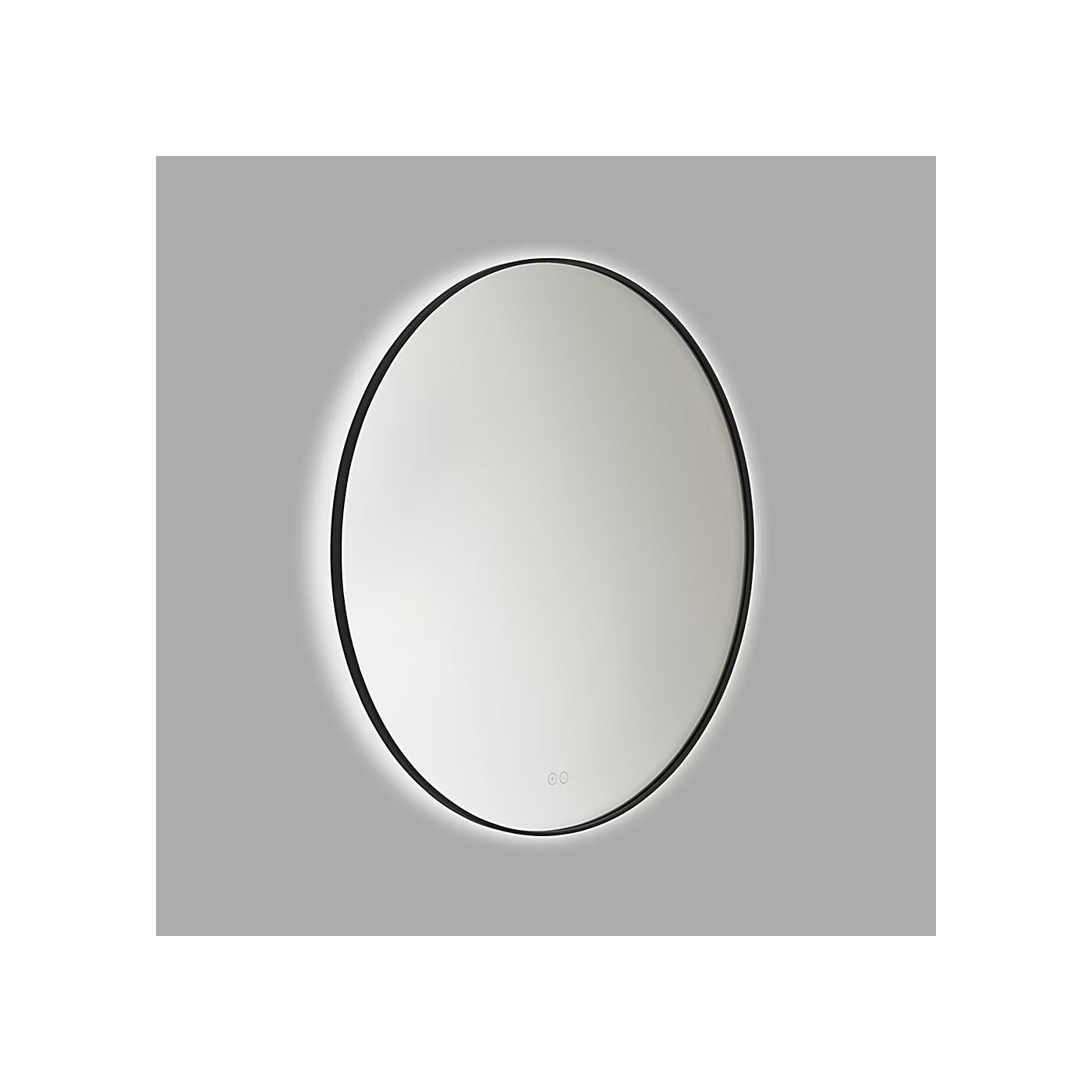 Cadre Midnight Black Round Illuminated Mirror