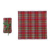 Tartan Plaid Scalloped Napkins - Set of 4
