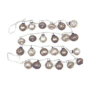 Embossed Mercury Cream Glass Ornament Garland