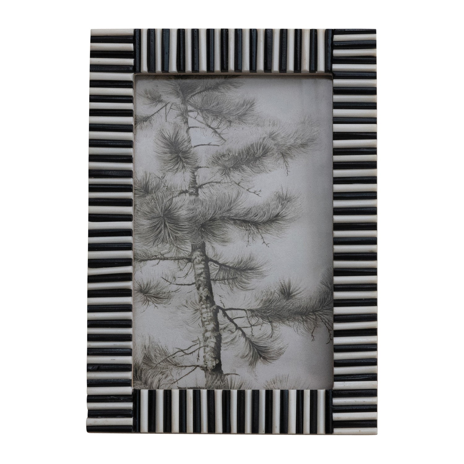Black & White Ribbed Photo Frame