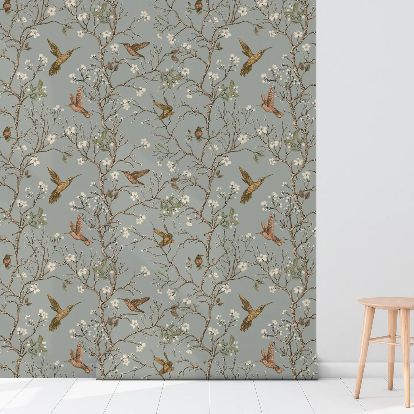 Vintage Hummingbird Wallpaper - Large