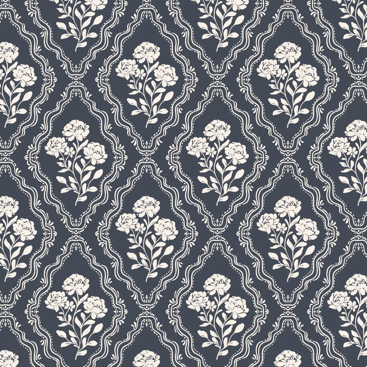 Victorian Bloom - Navy