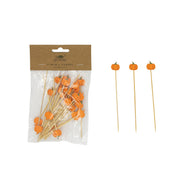 Pumpkin Shaped Toothpicks - Set of 50