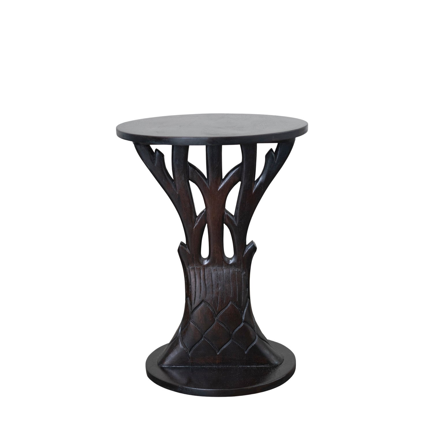Fish Tail Carved Mango Wood Side Table