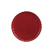 Red Fluted Dinner Plate